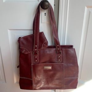 Franklin Covey Large Business Organizer/Computer Faux Leather Satchel Bag